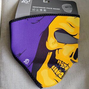 Skeletor Face Mask Neoprene w Adjustable Hook Loop Closure NEW on Hang Card